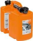 Standaard Dubbel reservoir voor 5 l brandstof en 3 l kettingolie. Met UN-certificaat. Bestelnr.