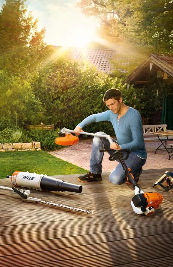 STIHL ErgoStart, Deellastfunctie ECOSPEED, beugelgreep, draagriem, 2-MIX-motor, stoptoets. Bestelnr.