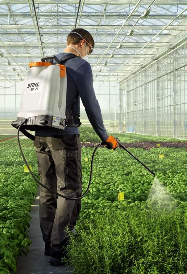 SG 11 SG 51 1,5 l, 0,46 kg f. Ergonomisch handsproeiapparaat voor het aanbrengen van vloeibare plantbeschermingsmiddelen. Soepel lopende pomp voor aangenaam werken.