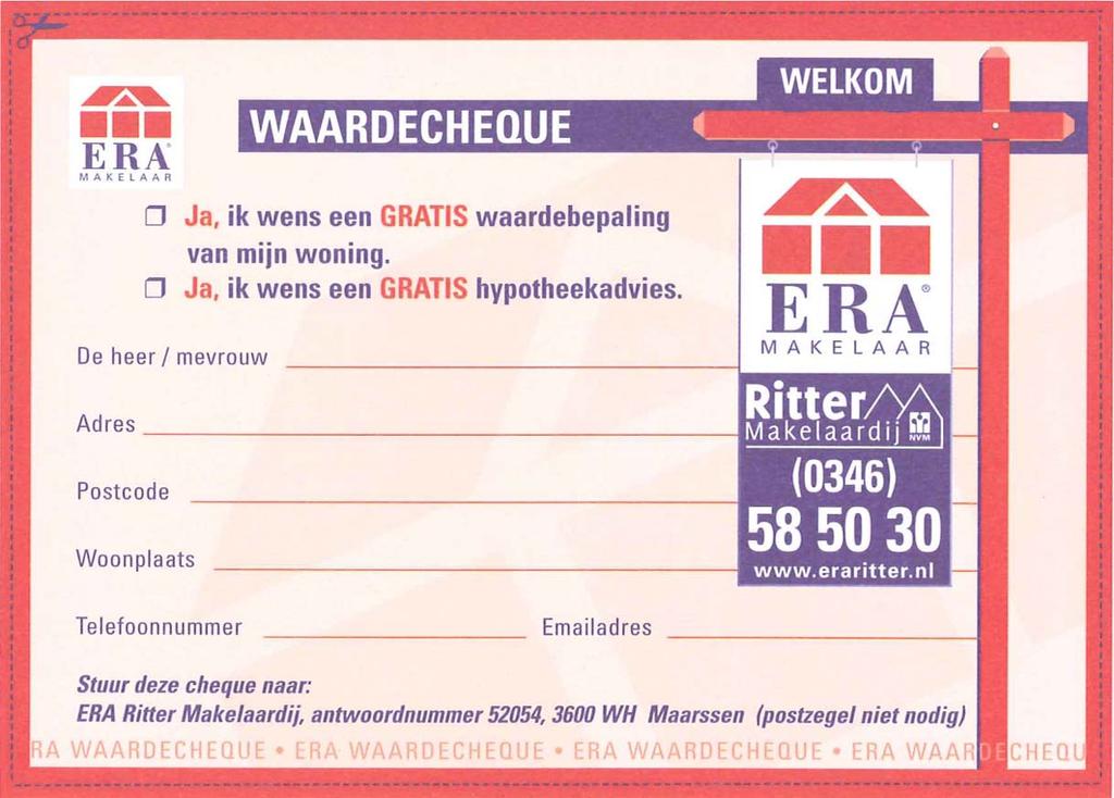 Wie zijn wij? ERA Ritter Makelaardij is een actief makelaarskantoor met een representatieve woonwinkel in het centrum van Maarssendorp.