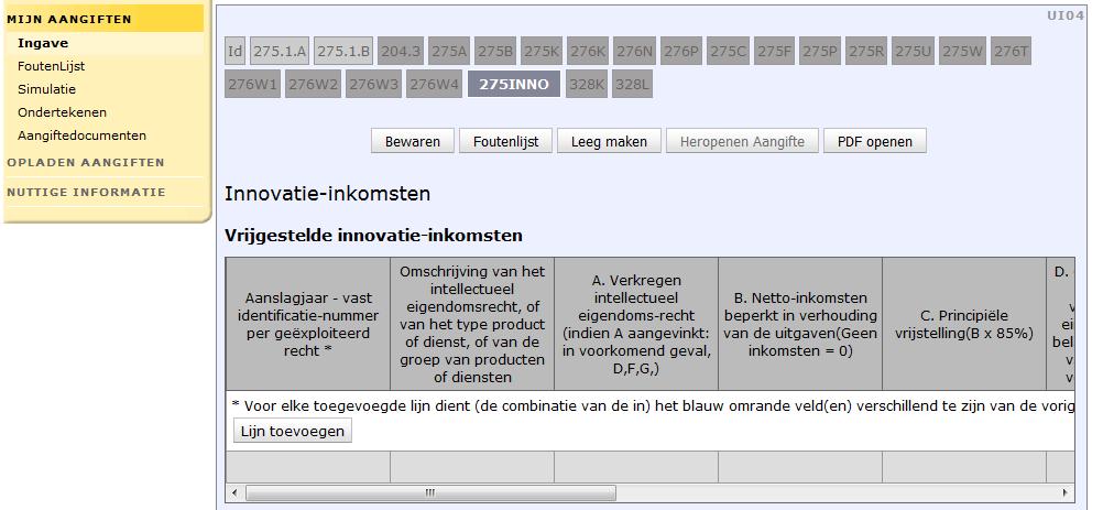 Om deze foutcontroles op te lossen navigeert u binnen BIZTAX naar het onderdeel Ingave en klikt u op. U vult hier de noodzakelijke gegevens per onderdeel van de bijlage in.