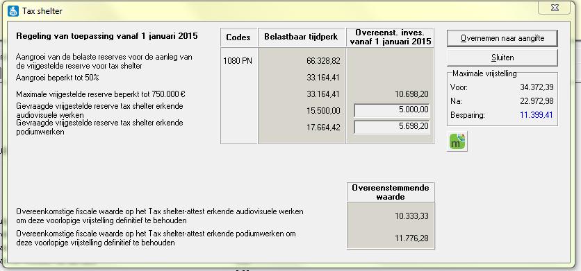 Het optimale bedrag van de totale investering in audiovisuele werken of in podiumwerken kan berekend worden via de