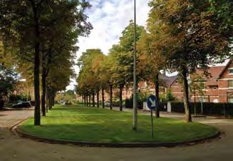 De woninggroepen aan de half-zeshoekige grasveldjes ter hoogte van de Luikerwijk zijn symmetrisch opgesteld. De afstand ertussen is te groot om van een plein te kunnen spreken.