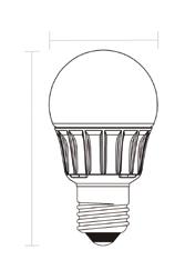 5 C3/21, 31.6 C6/24, 32.9 C/27, 34.2 8 mm equivalent van 25 W klassieke verlichting.