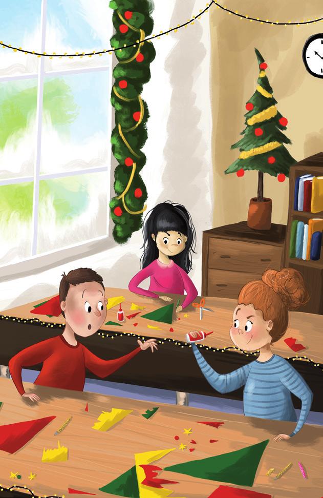 M A eester Ties deelt rood, groen en geel papier uit. Iedereen schrijft één kerstwens op, zegt hij. Terwijl hij kerstmuziek opzet, gaat de hele klas ingespannen aan de slag.