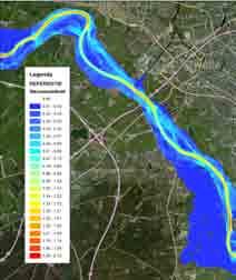 1) de stroomsnelheid neemt af in het traject van de diepe vergraving, tussen de stadsbrug te Kampen en de Eilandbrug (benedenstrooms Kampen); 2) de stroomsnelheid neemt toe in het traject van de