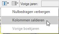 U kunt de getoonde gegevens in de kolommen aanpassen: U kunt nulregels verbergen, de totalen verbergen of juist alleen de totalen tonen.