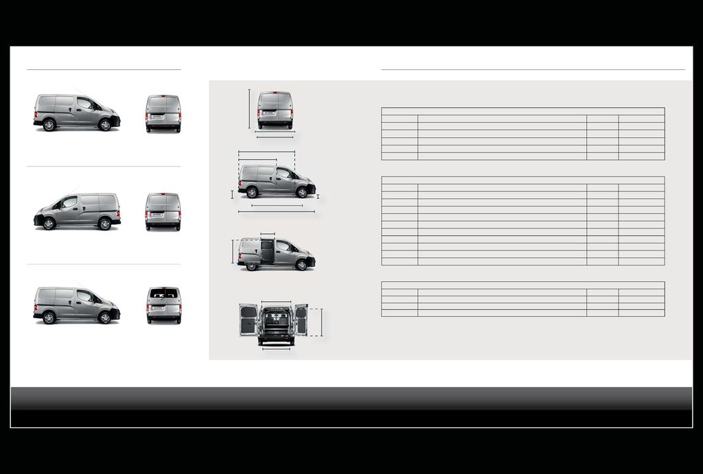 CARROSSERIE VARIANTEN AFMETINGEN EN GEWICHTEN D TOTALE AFMETINGEN A Lengte mm 4400 B Breedte met spiegels mm 2011 Van met enkele zijschuifdeur (rechts) B C C Breedte zonder spiegels mm 1695 D Hoogte