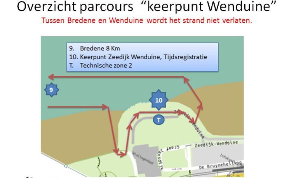 (keerpunt) Bredene strand Strandpost 3 (Blauwe Brug) Aankomst Staf Versluys Centrum