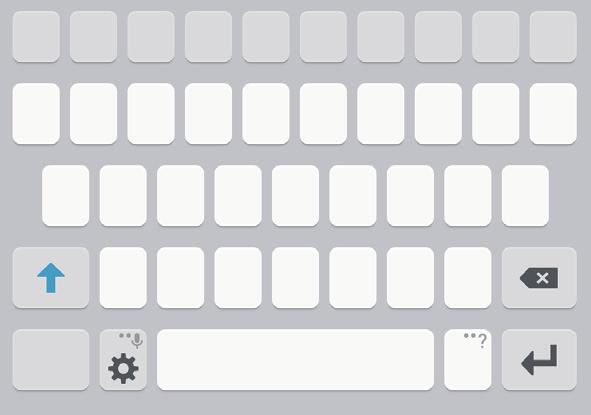 Basisfuncties Tekst ingeven Toetsenbordindeling Er verschijnt automatisch een toetsenbord wanneer u tekst kunt ingeven om berichten te versturen, notities te maken en meer.