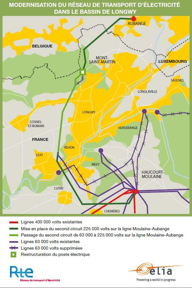 Bijlage: kaart Interconnectielijn Moulaine-Aubange en modernisering