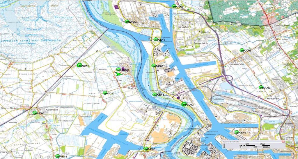 66 agglo meetstations IMA Rond (~5km) de 4 Belgische