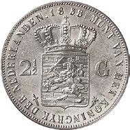 zeer fraai. 150 455 2 1/2 Gulden 1845.