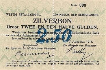 50 30 1 Gulden zilverbon 1916.