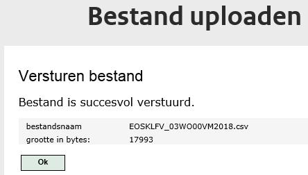 Klik op Bladeren en selecteer het csv-bestand Vervolgens klik op Verstuur De bestandsnaam die u selecteert heet bijvoorbeeld: