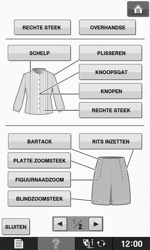 Het dviessherm vershijnt. d Druk op de toets in de tegorie wrvn u de ni-instruties wilt zien. * Druk op om terug te gn nr het oorspronkelijke sherm.