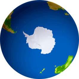 Op de andere afbeelding links zie je welke werelddelen het dichtst bij de Zuidpool liggen. Linksboven zie je het puntje van Zuid-Amerika: Kaap Hoorn.