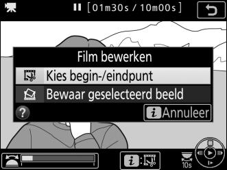 3 Selecteer Kies begin-/eindpunt. Druk op de i-knop, markeer vervolgens Kies begin-/eindpunt en druk op J.