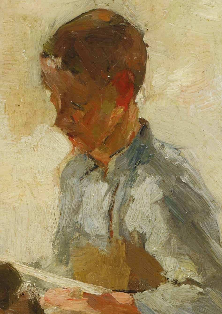 Jonge arbeider aan een spanbok (1875-1892) van Anton G. A. van Rappard, uit dezelfde periode als Vincent van Gogh.