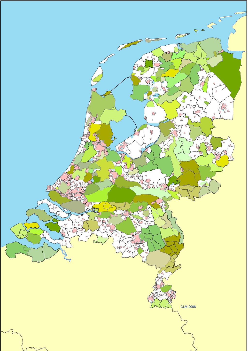 Figuur 7.2: Ligging van de werkgebieden van agrarische natuurverenigingen (data CLM 2008). De ligging van de werkgebieden is ingetekend volgens kaartmateriaal van NP-West en opgaven van ANVs.