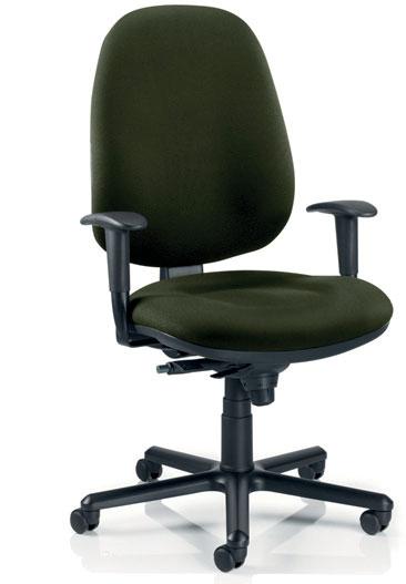 Ergo Synchroon Ergonomische stoel Stof kaki (UP) Stof lichtgrijs (CR) mechanisme, regelbare weerstand, blokkeerbaar in 5 posities, met anti-terugslag op de rug In hoogte verstelbare rug met