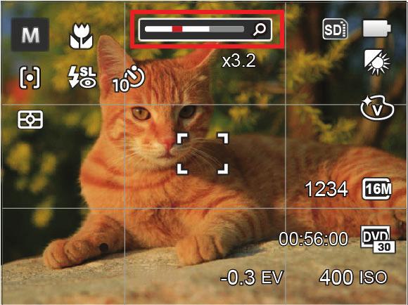 BASISGEBRUIK De zoomfunctie gebruiken Uw camera is uitgerust met twee types zoomfuncties: optische zoom en digitale zoom.