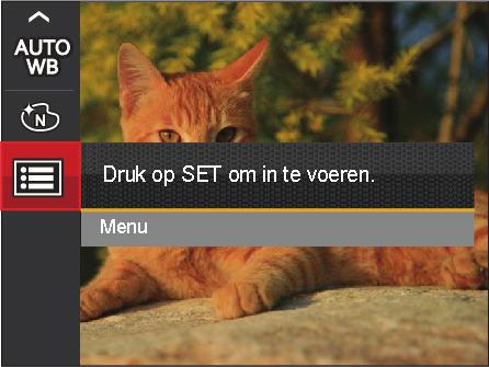 Menu instellingen foto-opname Modus: 1. Druk op de knop in de foto-opnamemodus en druk op de knop omhoog/omlaag om te selecteren.