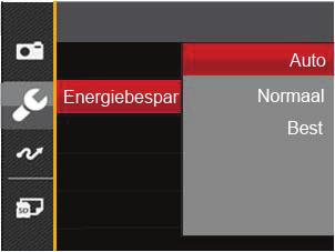 Geluidsinstelling Om deze instelling te wijzigen: 1. Selecteer Geluidsinstelling in het menu met basisinstellingen. Druk op de knop of de pijlknop naar rechts om het menu te openen. 2.