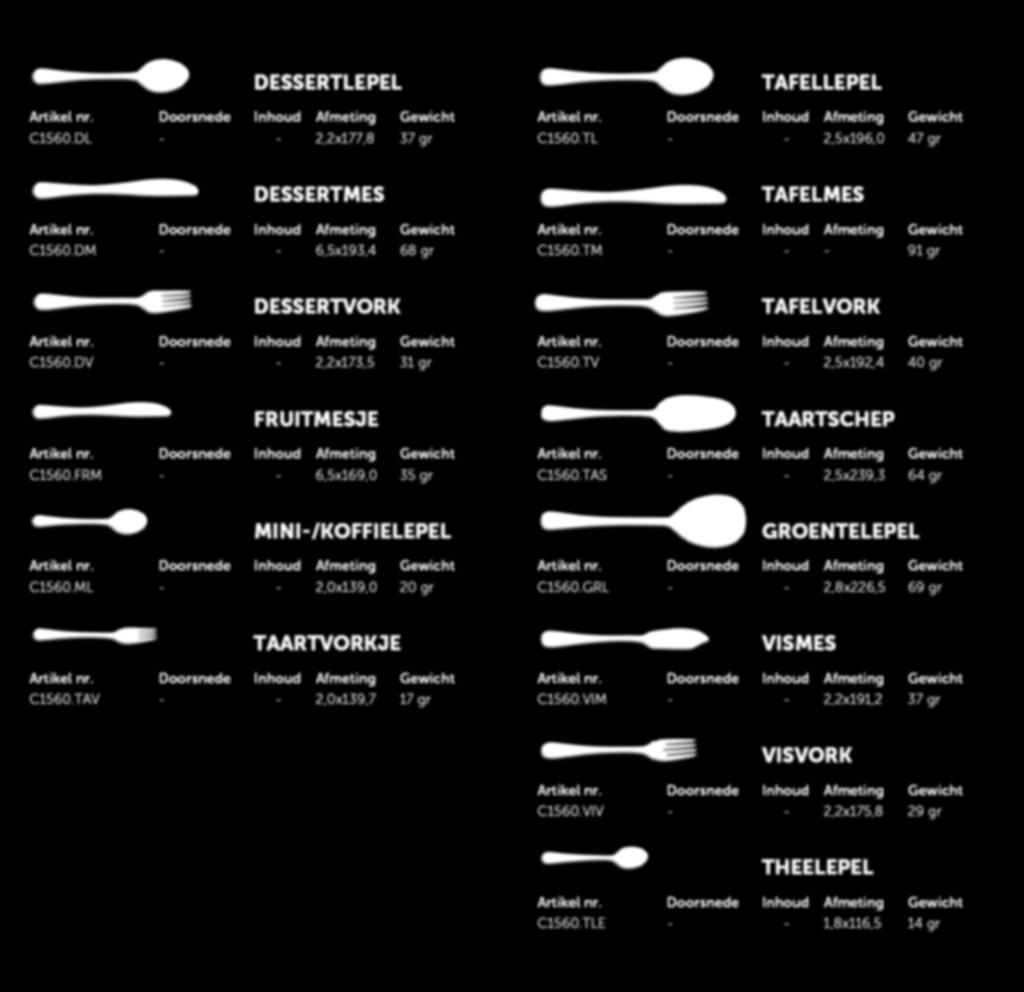 De perfecte afwerking, het uitgebreide assortiment gecombineerd met een sterk ontwerp maakt dit bestek geschikt voor elke gelegenheid.