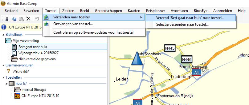 Wacht nog geduldiger en Uw Garmin zet zijn kaarten over in Basecamp Klik één maal op