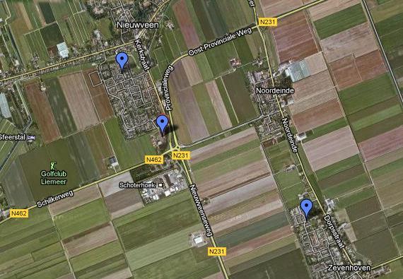 8 In detail: Nieuwkoop 8.1 Bijzonderheden In Nieuwkoop is in oktober 2015 door Schiphol een NOMOS meetpost geplaatst. De gegevens van 2016 beslaan voor het eerst een geheel gebruiksjaar. 8.2 Aantallen vliegtuigpassages Onderstaande kaart geeft de meetlocaties weer en de etmaalwaarden.