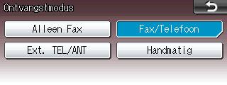 In dit voorbeeld wordt de ontvangstmodusinstelling gewijzigd van Alleen Fax in Fax/Telefoon. a Druk op MENU.