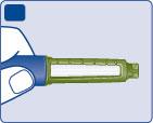 Als u een verkeerd soort insuline gebruikt, kan uw bloedsuikerspiegel te hoog of te laag worden. Haal de pendop van de pen.