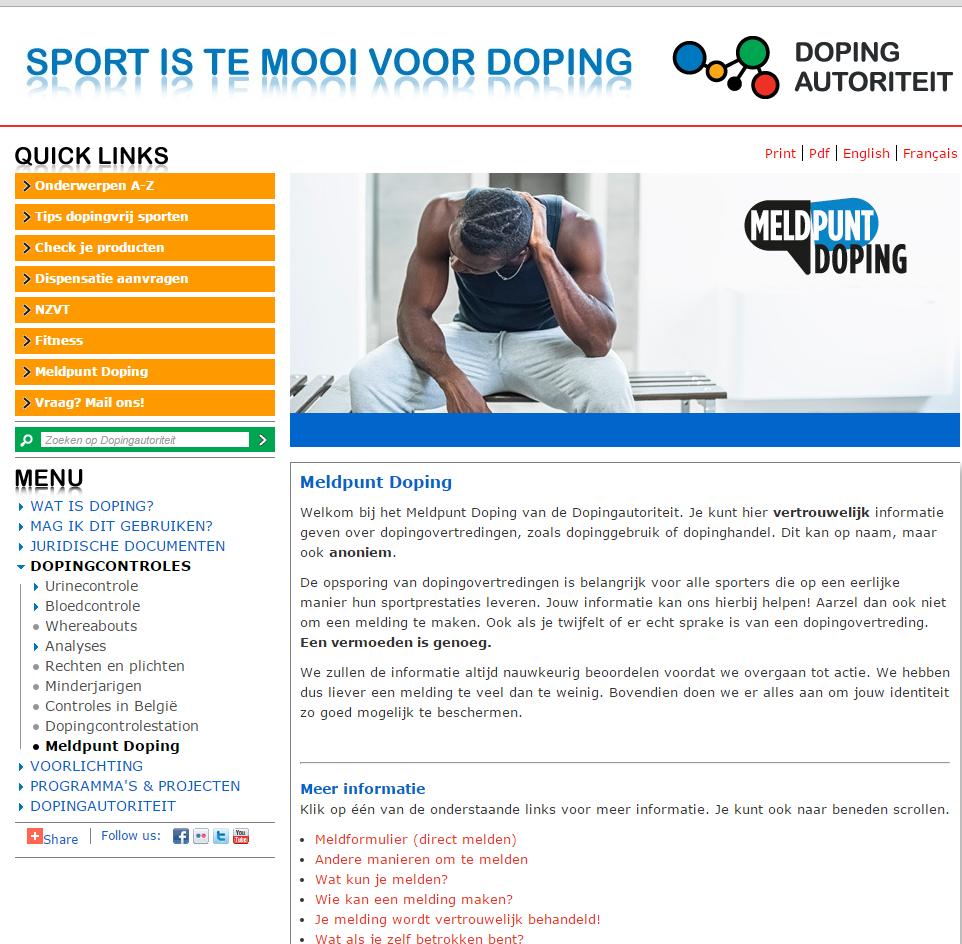 De opvolging van meldingen bij het Meldpunt Doping wordt gecoördineerd door de Intelligence Officer, en periodiek geëvalueerd.