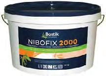 NIBOFIX 2000 Met water oplosbare lijm geschikt voor het plaatsen van vloerbekleding met textiel, naaldvilt, vasttapijt met schuim of synthetische rug (action bac) en vinyl.