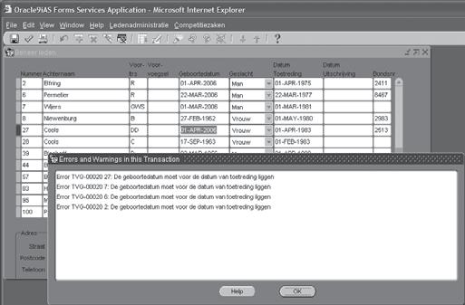 SQL> exec qms_transaction_mgt.open_transaction(user) PL/SQL procedure successfully completed. SQL> update tvg_leden set geslacht = X where nummer = 100; 1 row updated.