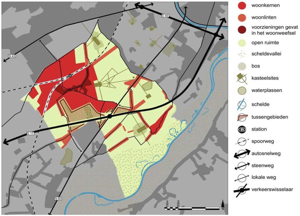 3 BESTAANDE FEITELIJKE TOESTAND Het plangebied is gelegen in de woonkern van De Pinte, in de omgeving van het station.