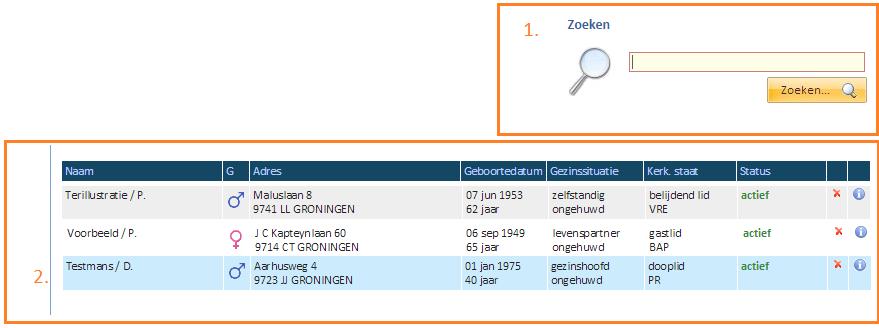 8.4. Afdrukken etiketten U kunt op drie manieren etiketten afdrukken: Vanaf de persoonskaart Vanuit een selectie Vanuit een overzicht Vanaf de persoonskaart Wanneer u voor één persoon, of een gezin,