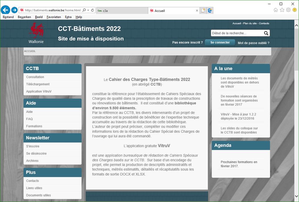 C3A-Workshop - sept. 2017 C3Admin 2017 - introductie blad 25 1.5 CCTB 2022: het nieuwe Waalse typebestek http://batiments.wallonie.be/home.html Zie ook http://www.wtcb.be/homepage/index.cfm?