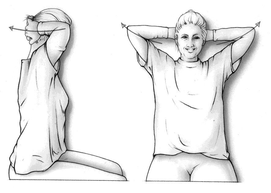 Oefening 6 Vouw uw handen achter uw hoofd ter hoogte van uw oren.