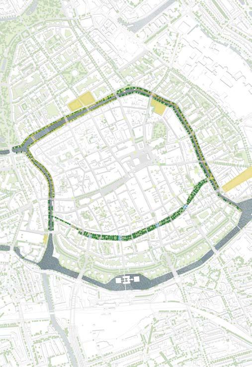 Voorbeelduitwerking Diepenring Speciale stadsruimte In de toekomst kunnen de Diepenring en het Gedempte Zuiderdiep worden samengebracht tot één doorlopende groene en deels blauwe structuur, die de