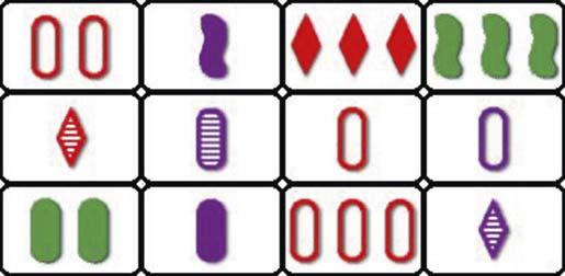 Het wdt tijd om ons aan een echte puzzel te wagen. We richten ons dit keer op het kaartspelletje Set. Deze twaalf kaarten bevatten verschillende sets, zes in totaal.