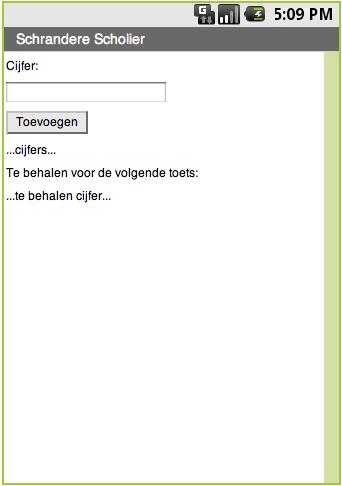 30 Hoofdstuk 4 Schrandere Scholier Opgave 4.5 De interface kunnen we nu aanpassen. Maak de interface zoals is weergegeven in figuur 4.10.