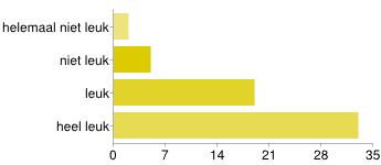 maken helemaal niet leuk 2 3% niet leuk 5 8% leuk 19 32% heel leuk 33 56% Geef van de volgende (programmeer-) onderwerpen aan in hoeverre je ze leuk