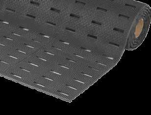 Vervaardigd van sterke rubber samenstelling voor een lange levensduur. Ergonomisch comfort door 9.5 mm tot 11 mm dik werkplatform. Vrij van DOP en DMF. Art.