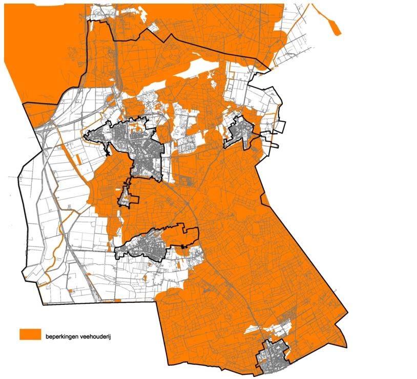 12 extensiveringsgebieden) komt te vervallen. In plaats daarvan wordt de gebiedscategorie 'Beperkingen veehouderij' geïntroduceerd die in grote lijnen overeenkomt met de extensiveringsgebieden.