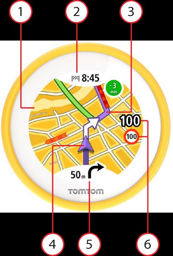 Opmerking: je kunt op je systeem geen route plannen naar een nieuwe locatie. Gebruik de VIO-app om nieuwe routes te plannen. 1. Kaart.