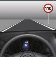 Lane Departure Alert (LDA) met tegenstuur Lane Departure Alert registreert met behulp van een camera de wegmarkering op het wegdek, en geeft u een geluids- en waarschuwingssignaal wanneer u zonder