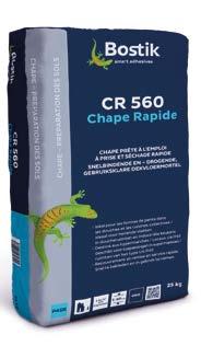 CR 560 CHAPE RAPIDE CR 560 Chape Rapide is een gebruiksklare sneldrogende dekvloer die de uitvoering van vaste of zwevende dekvloeren (met isolatiemembraan of plastiek folie) toelaat voor het