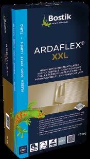 ARDAFLEX XXL Ardaflex XXL is een lichtgewicht poederlijm dat speciaal voor groot formaat tegels wordt gebruikt. Voor wand- en vloertoepassingen.